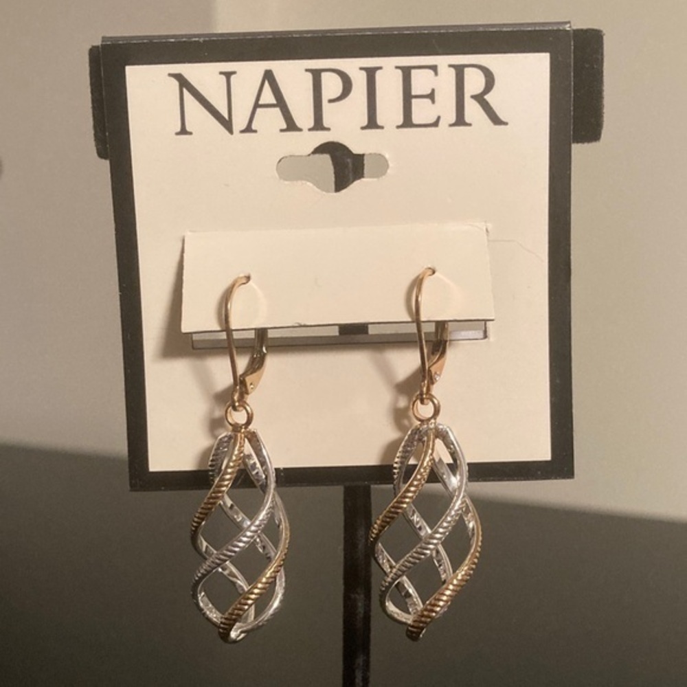 Napier Two-Tone Spiral Earrings